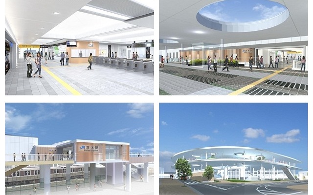 茨木駅は3月16日からリニューアル工事に着手する。画像はこのほど発表された茨木駅舎のデザイン。2018年春の工事終了を目指す。
