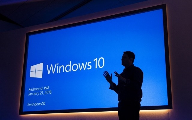 今年1月に行われた「Windows 10」発表会の模様