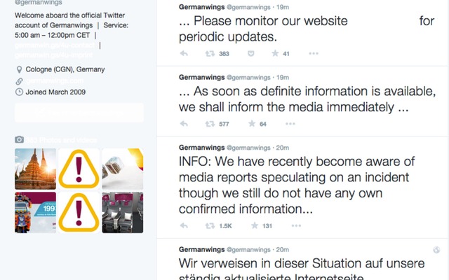 GermanwingsのTwitter