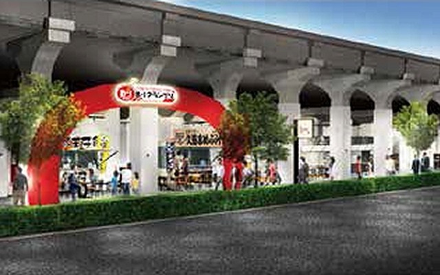 今夏オープン予定の「B-1グランプリ食堂 AKI-OKA CARAVANE」の外観イメージ。秋葉原～御徒町間の高架下に設けられる。