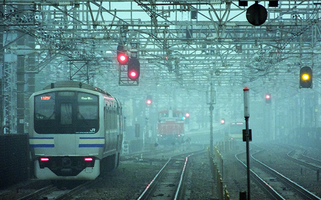 雨のなかを走る東京圏の電車たち