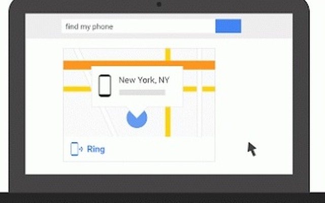 PCからGoogle検索で「Find my phone」と入力すると地図上で端末の現在地を表示してくれる