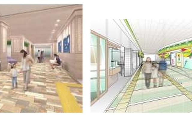 舞浜駅（左）と蘇我駅（右）のリニューアル後のイメージ。来春までに工事を完了させる。