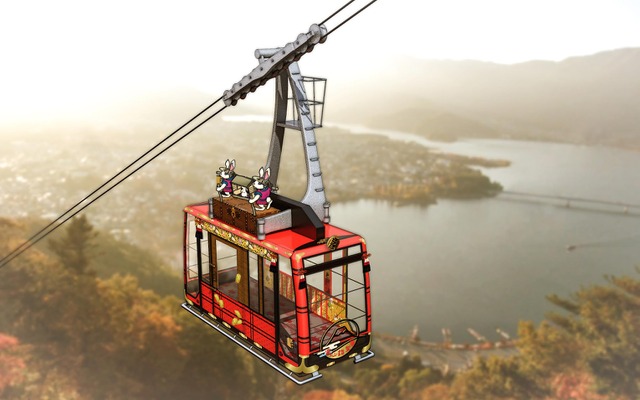 4月29日から運行を開始するカチカチ山ロープウェイの新型ゴンドラ（1号ゴンドラ）のイメージ。ガラス面を増やして眺望性を高めた。
