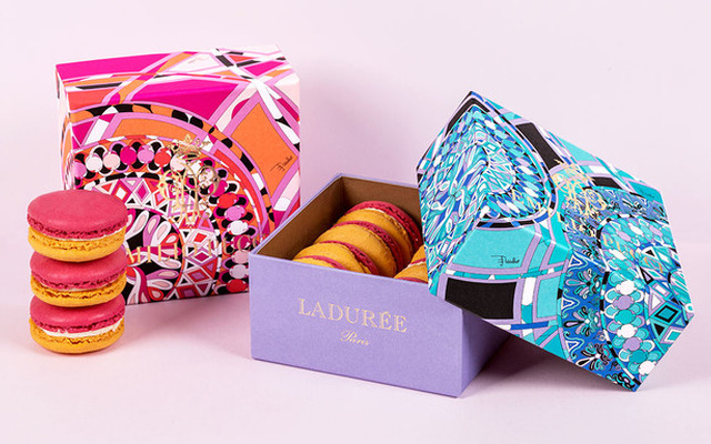 エミリオ・プッチ（EMILIO PUCCI）と、マカロンメゾン、ラデュレ（LADUREE）とのコラボレーションコレクション