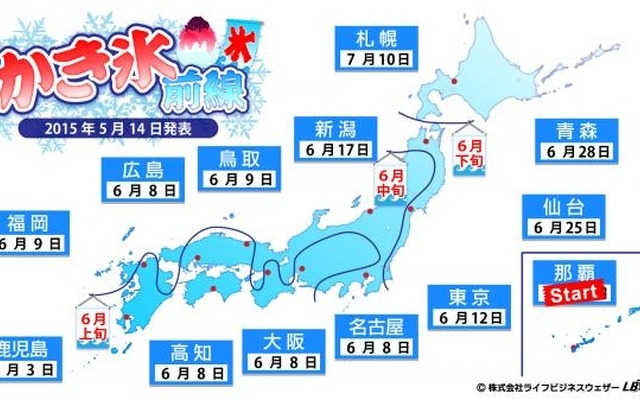 かき氷を食べたくなるのはいつ？「かき氷前線」発表…到来は例年より早め