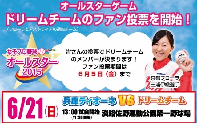 女子プロ野球「オールスターゲーム2015」…ドリームチームのメンバーを選ぶファン投票開始