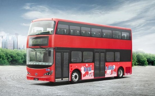 中国 BYD の英ロンドン次世代二階建てEVバスの完成予想図