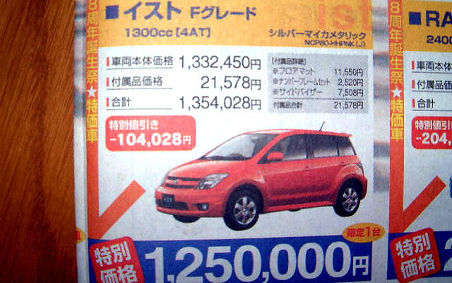【新車値引き情報】8周年で限定8台、値引き8並び