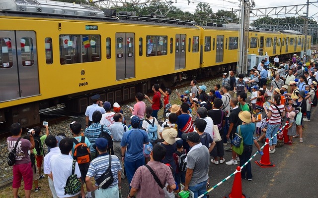 今年の南入曽車両基地公開イベントは8月22日に行われる。写真は2014年のイベントの様子。