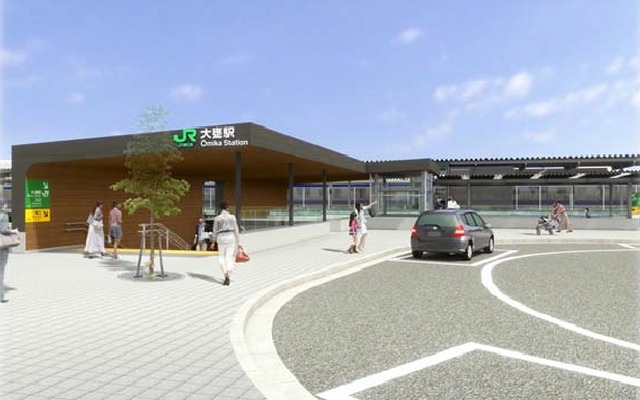 新しい大甕駅（西口）のイメージ。2018年頃の使用開始を目指す。