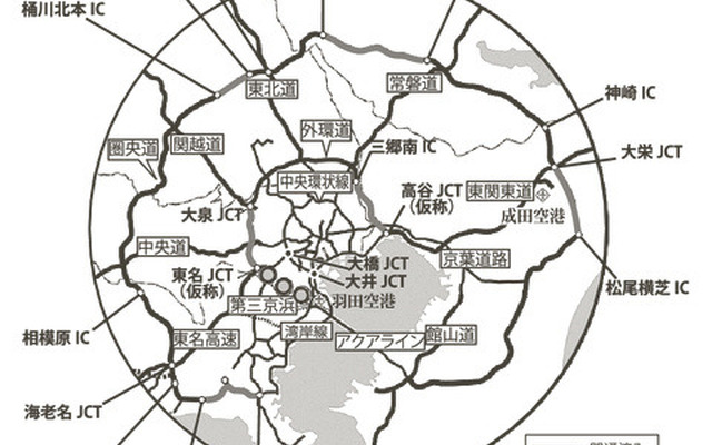 首都圏高速道路の路線図