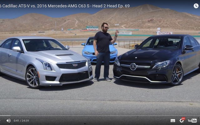 キャデラック ATS-V とメルセデス AMG C63の比較テスト映像を公開した米『モータートレンド』