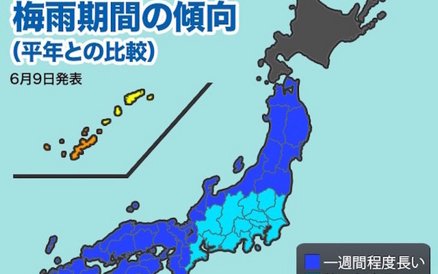 2015年梅雨期間の傾向