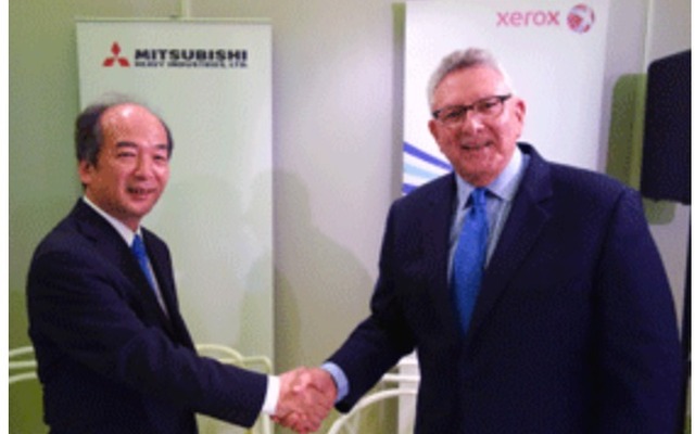 三菱重工とゼロックスの提携調印式