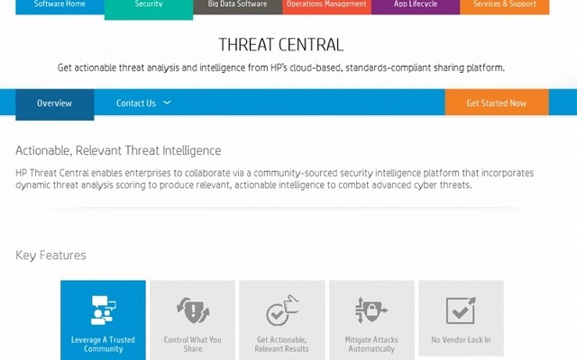 「HP Threat Central」サイト
