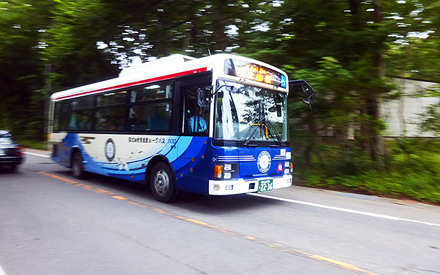 山中湖平野バス停から富士山駅へ向かう路線バス（参考画像）