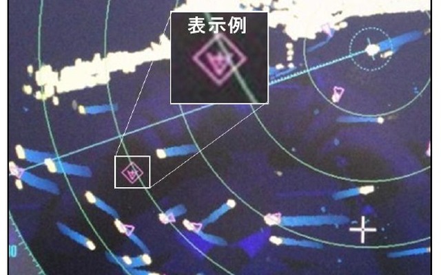 航海用レーダー表示状況（例）