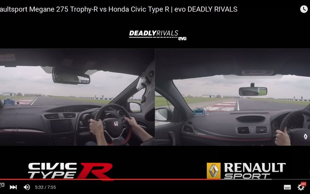 ホンダ シビック タイプR 新型とルノー メガーヌ R.S.を対決させた英『evo』
