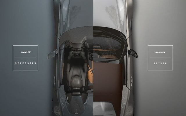 新型マツダロードスターのスピードスターとスパイダーの予告イメージ