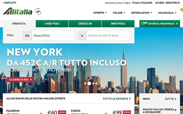 アリタリア-イタリア航空公式サイト