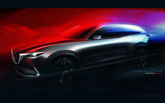 マツダ CX-9 新型の予告スケッチ