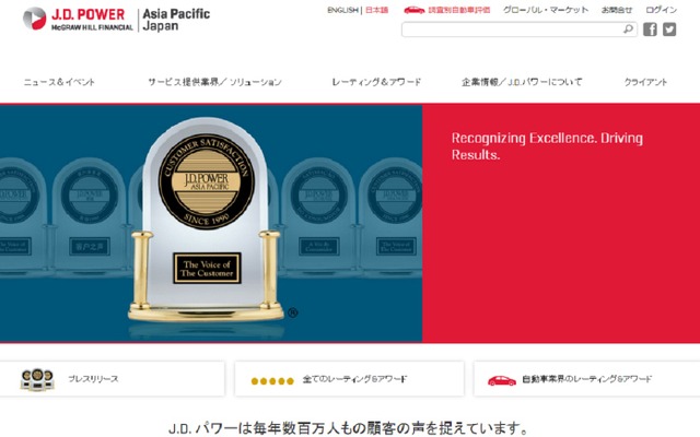 自動車の総合情報サイト「J.D.Power Japan Cars」のイメージ