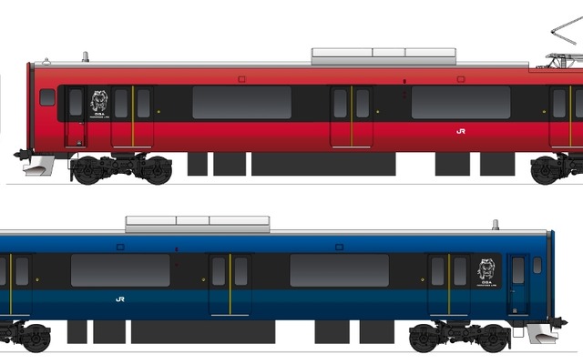 男鹿線に導入される蓄電池電車「EV-E801系」の外観イメージ。2017年春から営業運行を開始する予定。