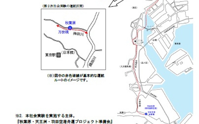 羽田～秋葉原の舟運の社会実験