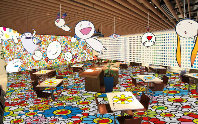 村上隆の代表作「お花」が店内全体に溢れる「村上隆のお花カフェ」がオープン