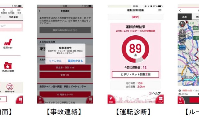 「ポータブル・スマイリングロード」の画面イメージ（開発中の参考イメージ）