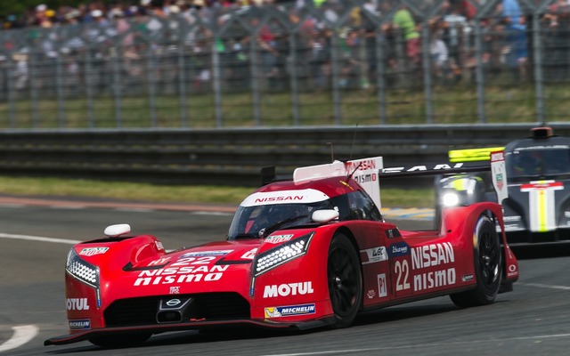 2015年のルマン24時間に3台体制（#21～#23）で参戦した、日産のLMP1クラスマシン「NISSAN GT-R LM NISMO」。