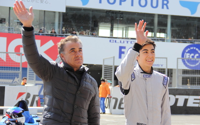 ジャン・アレジ氏（左）とジュリアーノ・アレジ（右）　（2015 モータースポーツファン感謝デー）