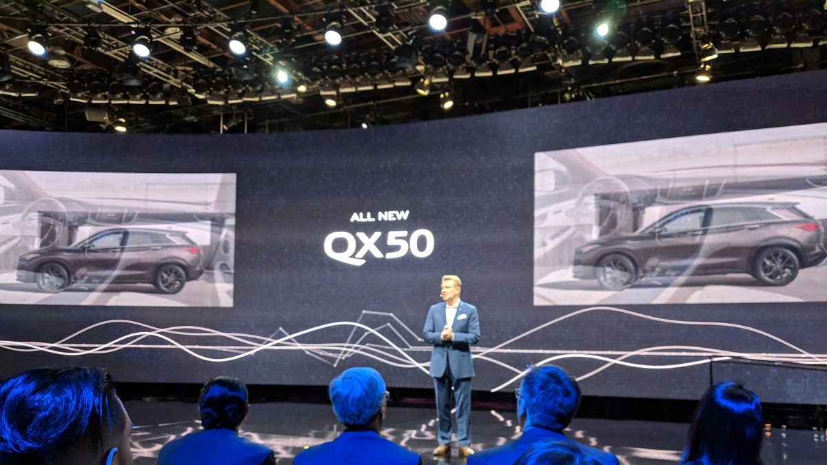 インフィニティ Qx50 新型 米価格はbmw X3 を大きく下回る デトロイトモーターショー18で発表 レスポンス Response Jp インフィニティ Qx50 新型 米価格はbmw X3 を大きく下回る デトロイトモーターショー18で発表 レスポンス Response Jp