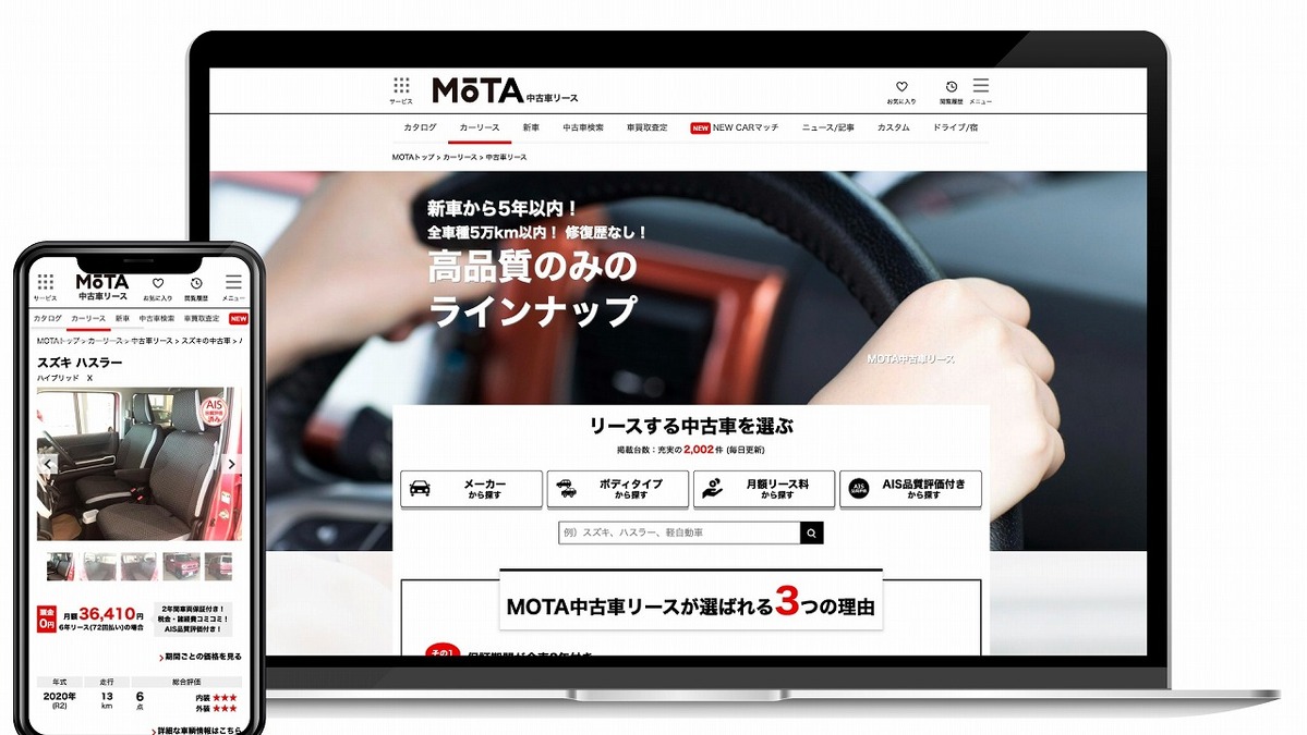 中古車リース開始 2年保証付き 新車納期が長期化 オークネット Mota レスポンス Response Jp