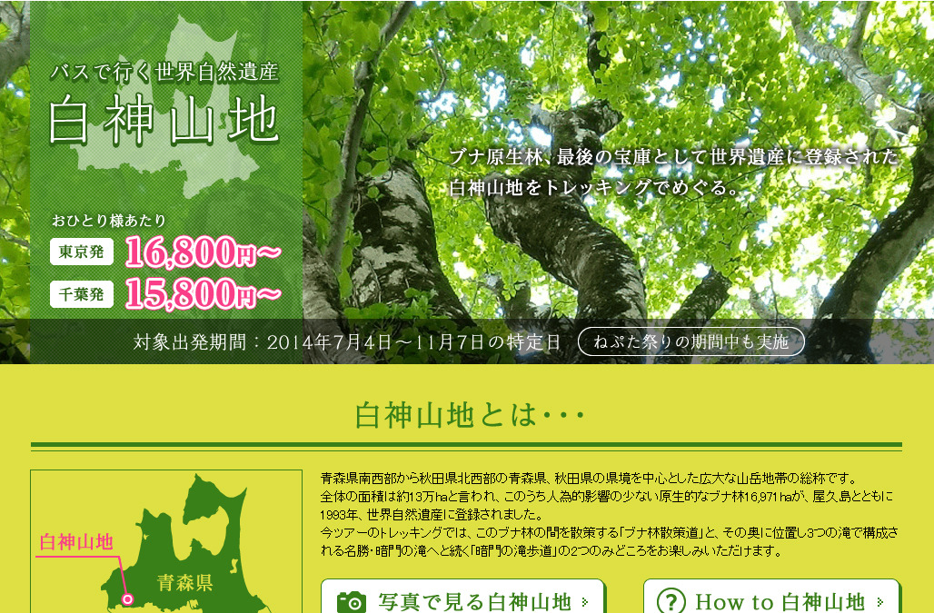 ウィラートラベル 世界自然遺産を楽しむ 白神山地ツアー の販売開始 レスポンス Response Jp