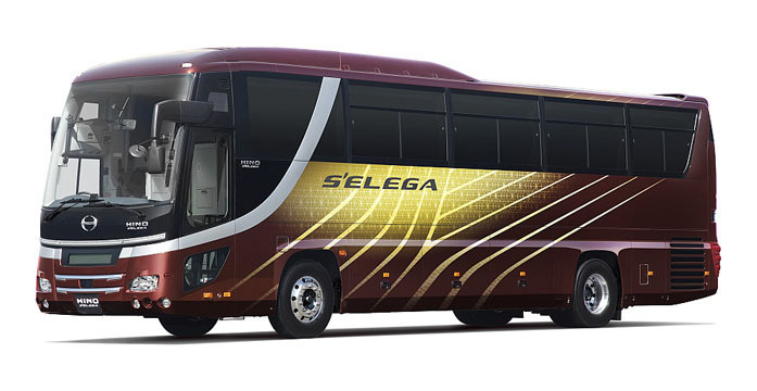 日野自動車　セレガ　バインダー 大型観光バス 日野 セレガ、対人検知可能な自動ブレーキを標準