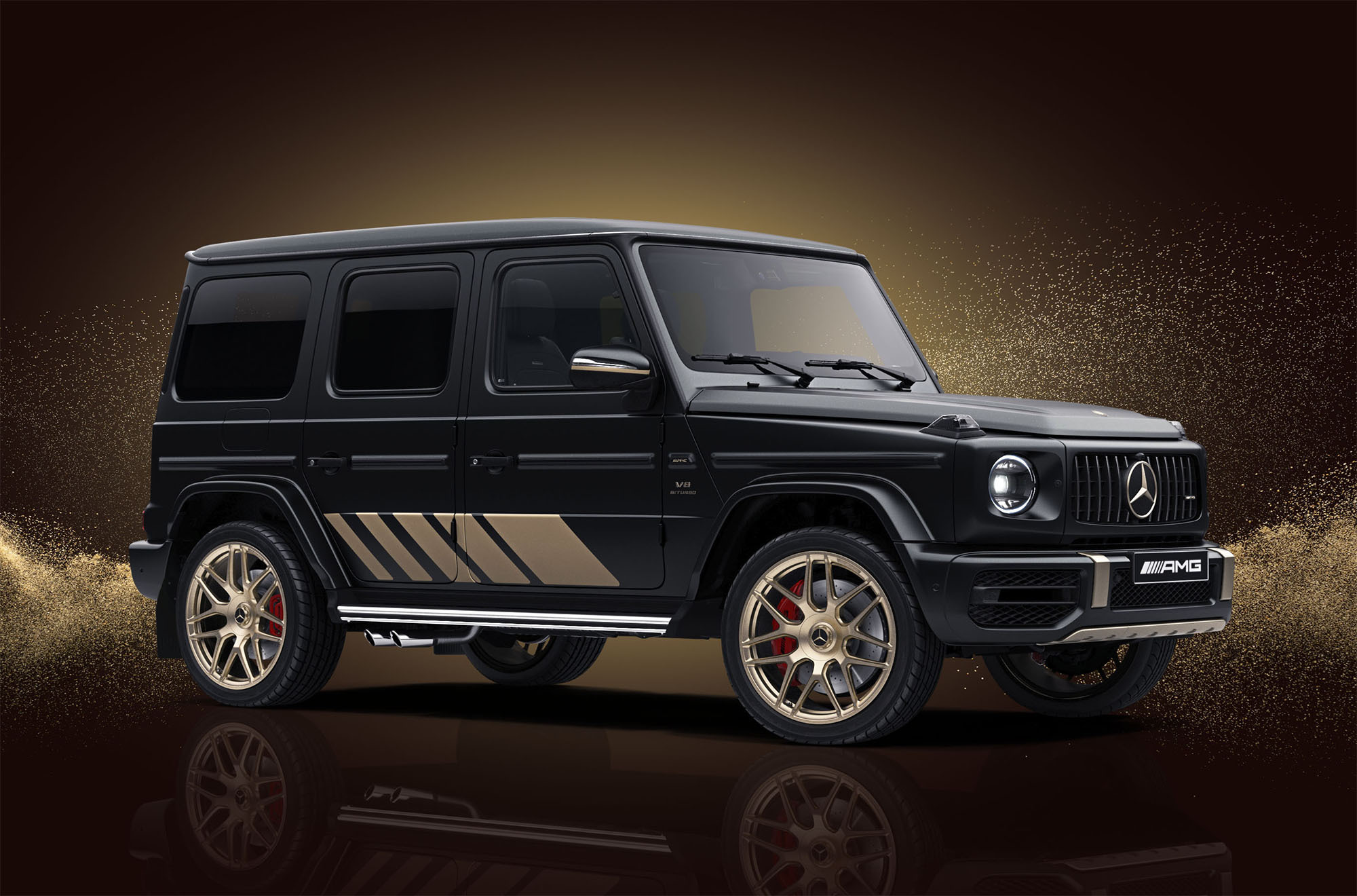 【大注目】 メルセデスAMG G63、ブラックペイントにゴールドアクセントの ミニカー