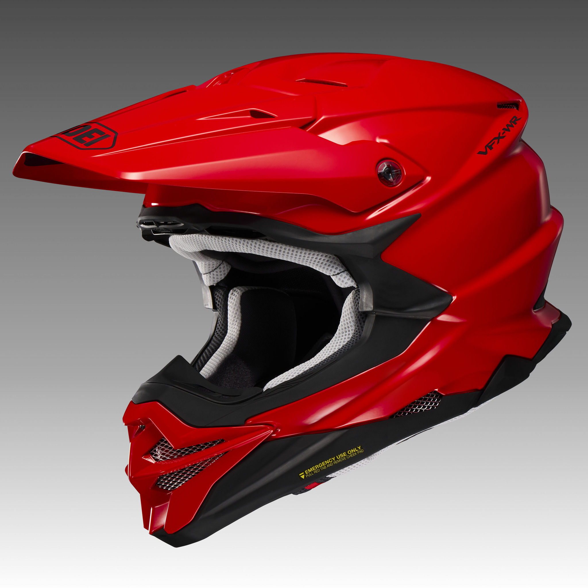 レッドとイエローの原色系が登場、SHOEIのオフロードヘルメット