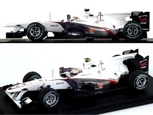 可夢偉の2010年日本GPマシンをモデル化、限定販売…ボディ破損も 可夢偉の2010年日本GPマシンをモデル化、限定販売…ボディ破損も