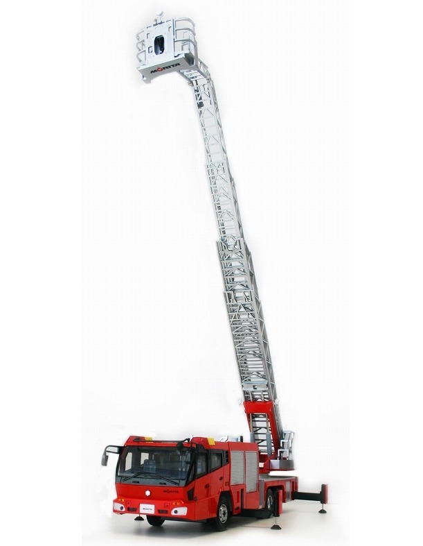 モリタ、先端屈折式はしご付消防車の1/32スケールモデルを発売