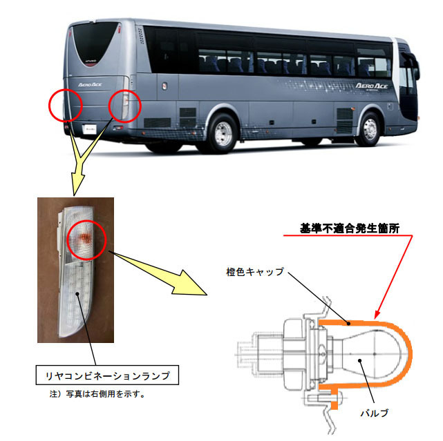 三菱ふそう 観光 バス テールランプ 左