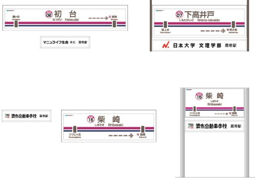 京王、副駅名標板を6駅に設置…付近の学校や施設名入り