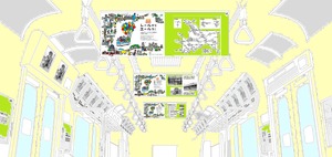 「HAPPY CHILD TRAIN」の車内イメージ。5月から埼京線や中央線で運行される。
