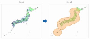 国土交通省雨量データ収集地域の拡大