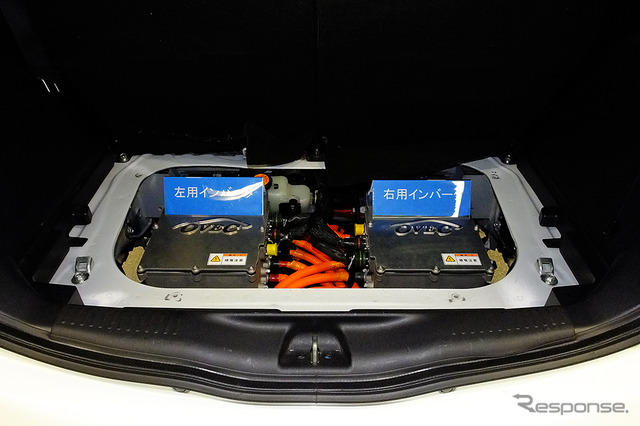 東京・田町の三菱自動車工業本社で公開されたコンバートEV実証実験車「OVEC-TWO」(1月11日)