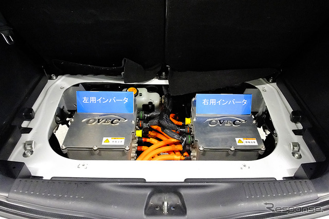 東京・田町の三菱自動車工業本社で公開されたコンバートEV実証実験車「OVEC-TWO」(1月11日)