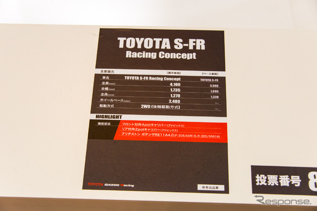 トヨタ S-FRレーシングコンセプト(東京オートサロン16)