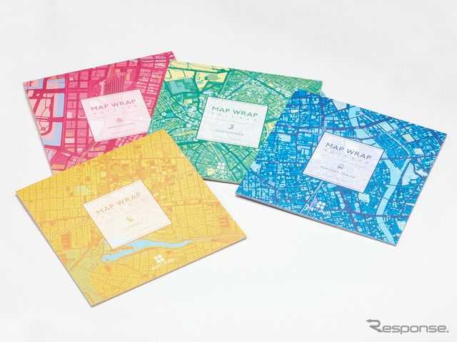 ラッピングペーパーや折り紙になる「MAP　WRAP NOTEPAD」
