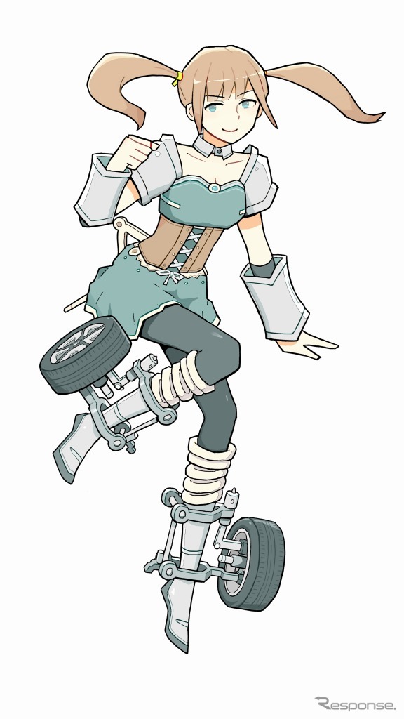 ダブルウィッシュボーン式サスペンションイラストレーション:にほへ声優:悠木碧